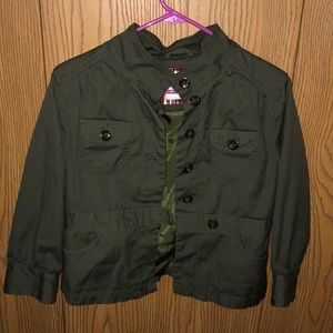 Old navy army green fitted crop jacket